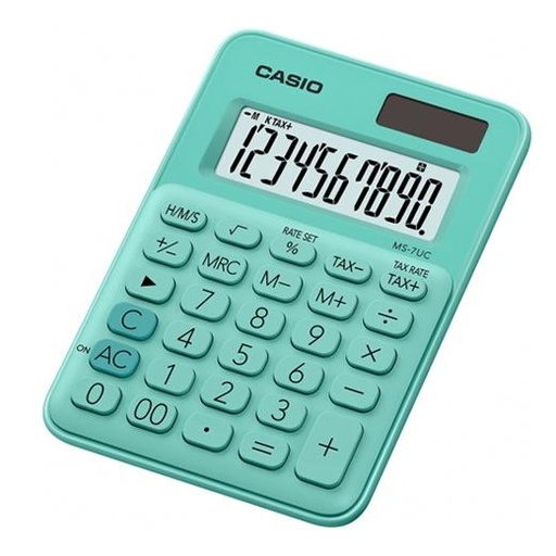 CASIO - CALCULADORA SOBREMESA 10 DIGITOS MS-7UC VERDE (Ref.MS-7UC-GN)