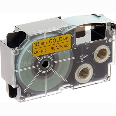 CASIO - CINTA PARA ETIQUETADORA 8M X 18MM NEGRO/ORO (Ref.XR-18GD-1)
