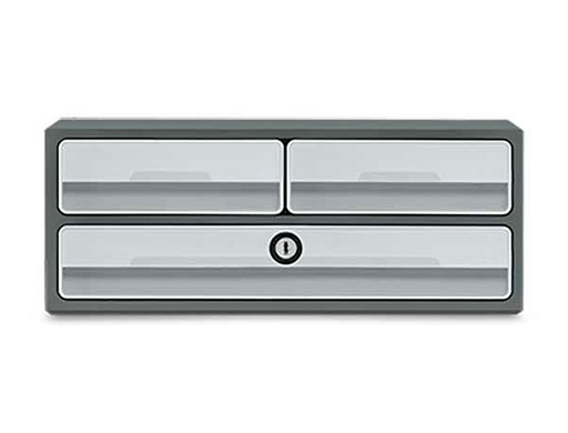 CEP - FICHERO CAJONES DE SOBREMESA MOOV UP RECICLADO 80% CON CERRADURA RECICLADO 80% 3 CAJONES COLOR GRIS (Ref.1091216361)