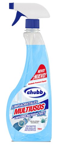 CHUBB - LIMPIADOR CRISTALES MULTIUSOS 2 EN 1 CON PISTOLA SPRAY 750 ML (Ref.6303)