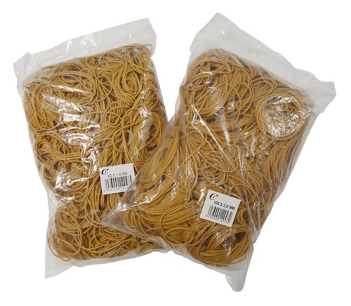 CI - GOMAS ELASTICAS BOLSA de 1 KILO de 40 mm. (Nº4) (Ref.GO1000BA040)