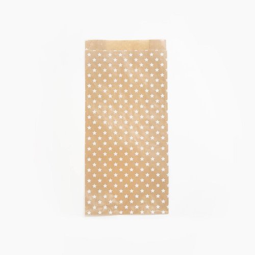 CLAIREFONTAINE - BOLSA de PAPEL KRAFT DECORADO S/ASAS 15x31x6 cm ESTRELLAS PACK DE 50 (Ref.394107C)