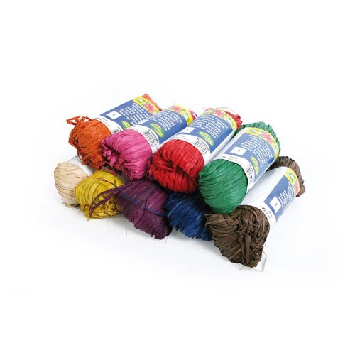 CLAIREFONTAINE - RAFIA CINTA ROLLO 50 g (CAJA de 9) COLORES SURTIDOS (Ref.196099C)