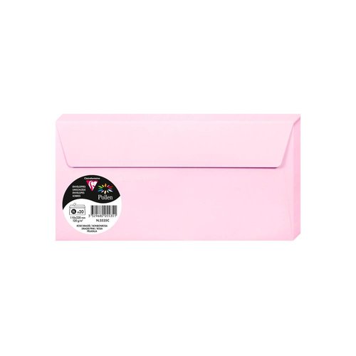 CLAIREFONTAINE - SOBRE POLLEN 110x220 120g ROSA PELADILLA PAQUETE DE 20 (Ref.5535C)