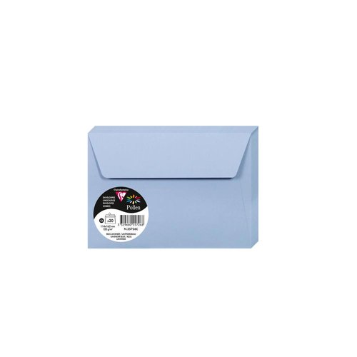 CLAIREFONTAINE - SOBRE POLLEN 114x162 120g AZUL LAVANDA PAQUETE DE 20 (Ref.55726C)