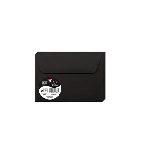 CLAIREFONTAINE - SOBRE POLLEN 114x162 120g NEGRO PAQUETE DE 20 (Ref.5836C)