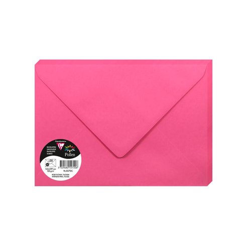 CLAIREFONTAINE - SOBRE POLLEN 162x229 120g FUCSIA PAQUETE DE 20 (Ref.5572C)
