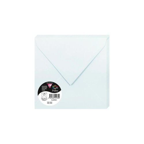 CLAIREFONTAINE - SOBRE POLLEN 165x165 120g AZUL PAQUETE DE 20 (Ref.5493C)