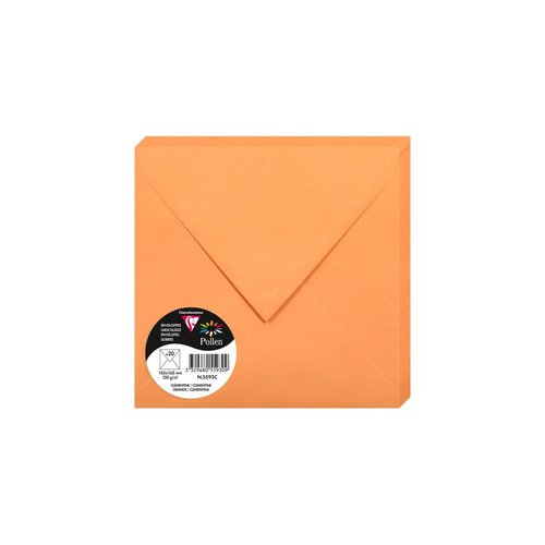 CLAIREFONTAINE - SOBRE POLLEN 165x165 120g CLEMENTINA PAQUETE DE 20 (Ref.5593C)