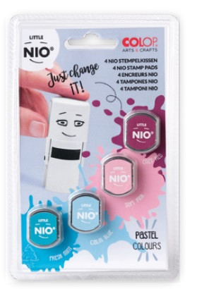 COLOP - BLISTER 4 RECAMBIOS ALMOHADILLAS LITTLE NIO 4 COLORES PASTEL SURTIDOS (Ref.NIL098)