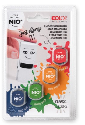 COLOP - BLISTER 4 RECAMBIOS ALMOHADILLAS LITTLE NIO 4 COLORES SÓLIDOS SURTIDOS (Ref.NIL099)