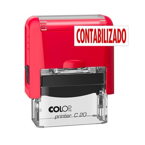 COLOP - SELLO PRINTER C20 FORMULA " CONTABILIZADO " ALMOHADILLA E/20 14X38MM ROJO (Ref.501091)