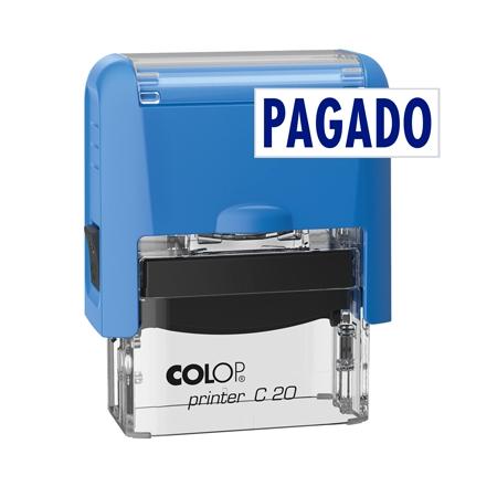 COLOP - SELLO PRINTER C20 FORMULA " PAGADO " ALMOHADILLA E/20 14X38MM AZUL (Ref.501090)