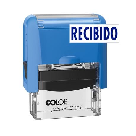 COLOP - SELLO PRINTER C20 FORMULA " RECIBIDO " ALMOHADILLA E/20 14X38MM AZUL (Ref.500700A)