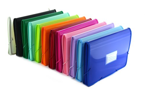 COLORLINE - CLASIFICADOR ACORDEON OFFICE BOX PP 335x240mm 12 DPTOS.RIBETE y GOMAS (Ref.41211)