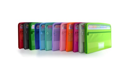 COLORLINE - CLASIFICADOR ACORDEON OFFICE BOX VISION PP A4+ 12 DPTOS. con CREMALLERA (9 colores) (Ref.41811)