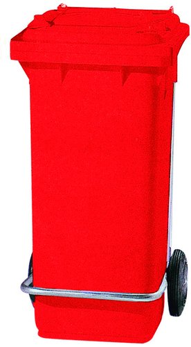 DARLIM - CONTENEDOR PROFESIONAL CON RUEDAS Y PEDAL 120 LITROS ROJO (Ref.P06038)