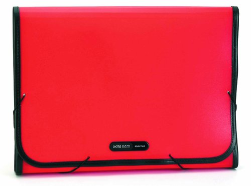 DATA BANK - CLASIFICADOR ACORDEON DATABANK PP OPACO A4 12 DPTOS.RIBETE y GOMAS ROJO (Ref.9FKA4-12-2)