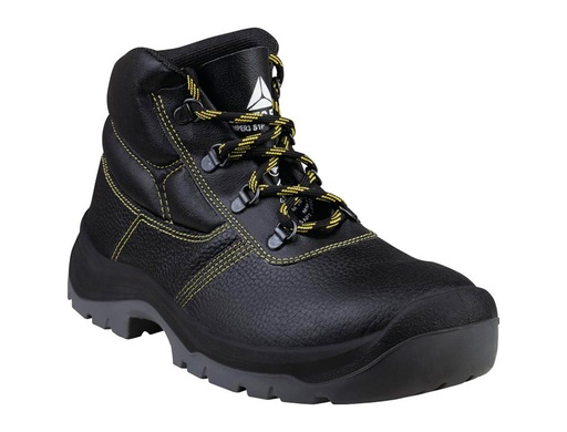 DELTAPLUS - BOTAS DE SEGURIDAD PIEL CRUPON PIGMENTADA SUELA PU BI-DENSIDAD COLOR NEGRO TALLA 45 (Ref.JUMP3SPNO45)