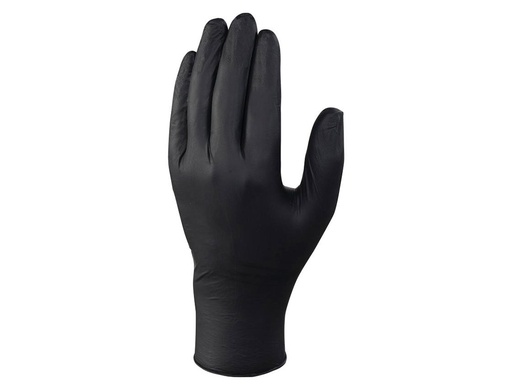 DELTAPLUS - GUANTES DE NITRILO NO EMPOLVADO DESECHABLE TALLA 10 COLOR NEGRO CAJA DE 100 UNIDADES (Ref.V1450B10010)