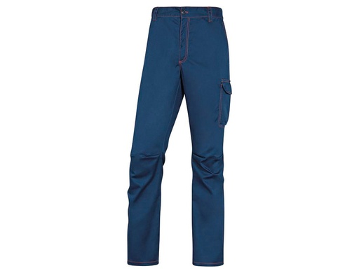 DELTAPLUS - PANTALON DE TRABAJO CINTURA ELASTICA 5 BOLSILLOS COLOR AZUL MARINO / NARANJA TALLA XL (Ref.PANOSTRPAMOXG)