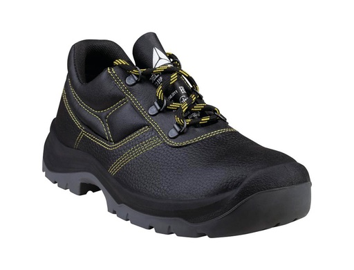 DELTAPLUS - ZAPATOS DE SEGURIDAD PIEL CRUPON PIGMENTADA SUELA PU BI DENSIDAD COLOR NEGRO TALLA 46 (Ref.JET3SPNO46)
