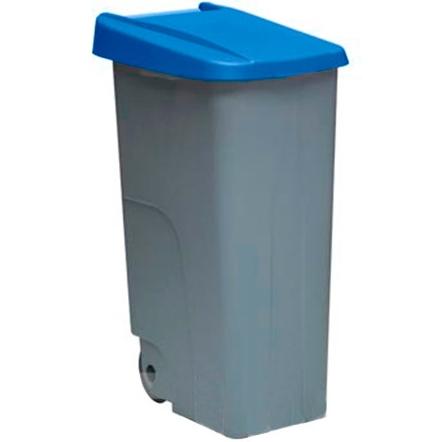 DENOX - CONTENEDOR DE RECICLAJE C/RUEDAS Y ASA CERRADO 110L AZUL (Ref.23450-A)