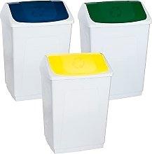 DENOX - PAPELERA TAPA BASCULANTE 55L AZUL (Ref.24260AZ)