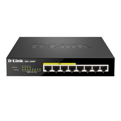 D-LINK - Switch 8xGB 4xPoE (Ref.DGS-1008P)