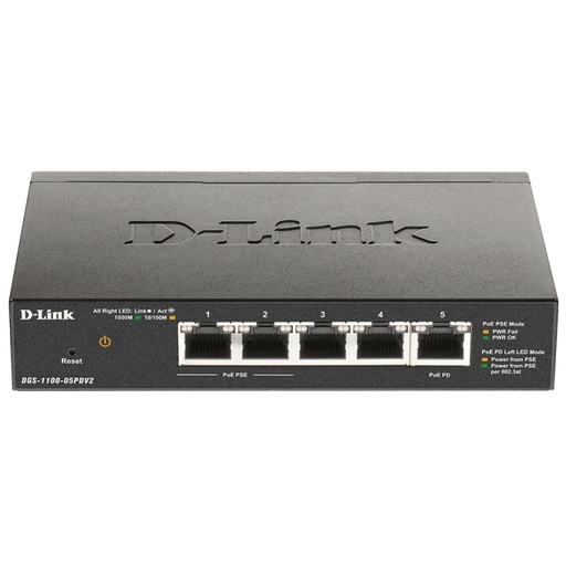 D-LINK - Switch 5xGb PoE 1xPD (18W) (Ref.DGS-1100-05PDV2)