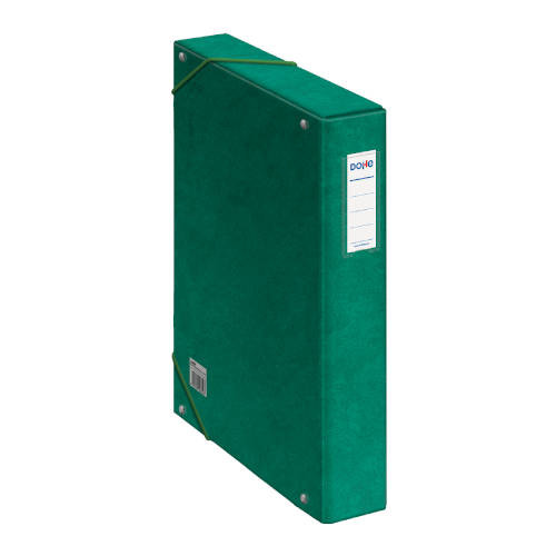 DOHE - CAJAS DE PROYECTOS CARTÓN FORRADO LOMO DE 5 CM VERDE CON ETIQUETA 245X350X50 (Ref.09730)