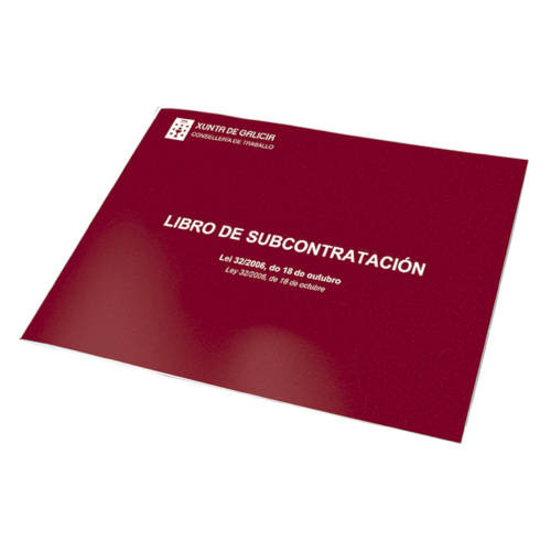 DOHE - LIBRO DE SUBCONTRATACION GALLEGO/CASTELLANO A4 APAISADO 10 HOJAS NUMERADAS (Ref.09991)