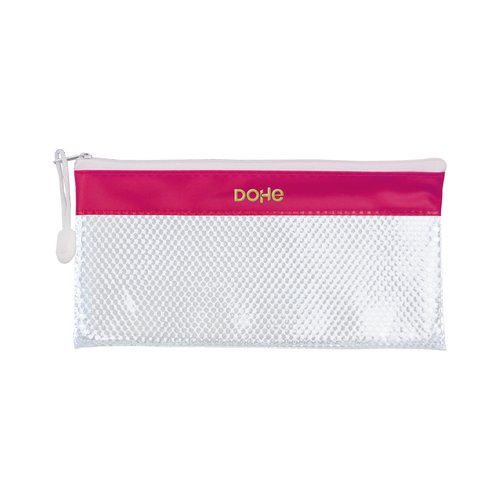 DOHE - PORTATODO CREMALLERA APAISADO PVC BLANCO/ROSA (Ref.91227)