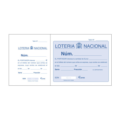 DOHE - TALONARIO LOTERIA 1/3 APA. (Ref.50015)