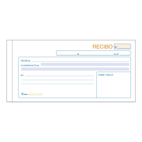 DOHE - TALONARIO RECIBO TERCIO APAISADO DUPLICADO -10U- (Ref.50060D)
