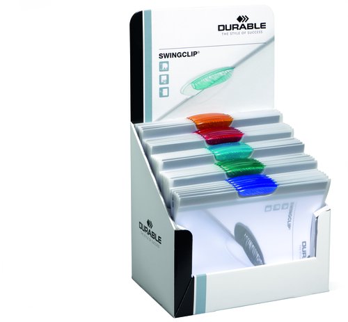 DURABLE - DOSSIER CLIP SWINGCLIP PP A4 2260 pinza PLASTICO PIVOT.TRANSL.30h EXPOSITOR de 30 (Ref.2278)