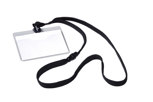 DURABLE - FUNDA DISTINTIVO 8139 con CINTA NEGRA 60x90mm PAQUETE de 10 (Ref.813901)