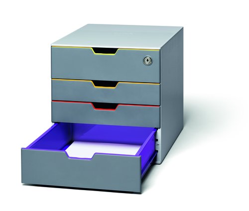 DURABLE - MODULO 4 CAJONES VARICOLOR CON CERRADURA (Ref.760627)