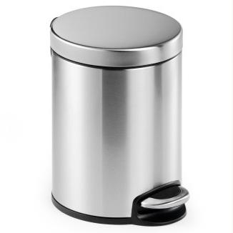 DURABLE - PAPELERA METALICA REDONDA 5 LITROS con PEDAL INOXIDABLE (Ref.3400-23)