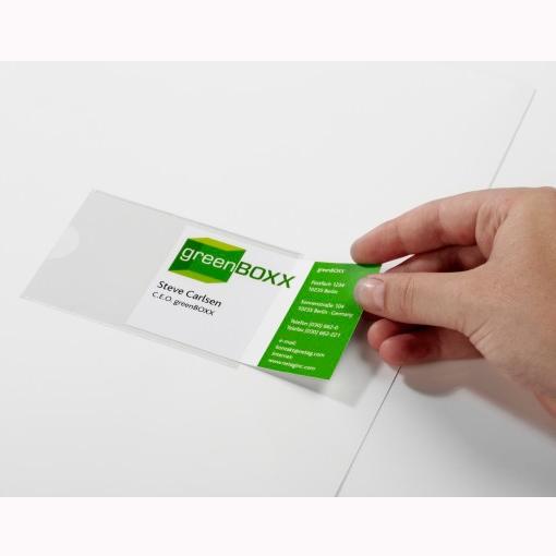 DURABLE - POCKETFIX FUNDA AUTOADHESIVA C/ETIQUETAS EN BLANCO 90X57MM TRANSPARENTE EN PACK DE 100 (Ref.837919)