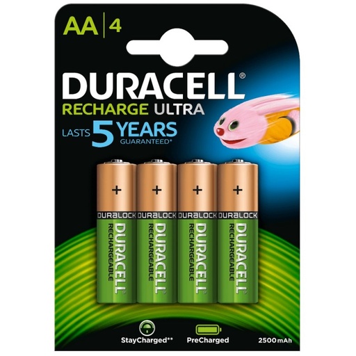 DURACELL - Pila Recargable HR6 AA 2400mAh Blister*4 (Ref.DURDLLR6P4B)