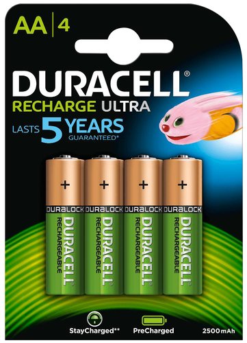 DURACELL - PILAS RECARGABLES AA 2500 MAH (DX1500 -HR06) BLISTER DE 4 (Ref.REC HR06 AA)
