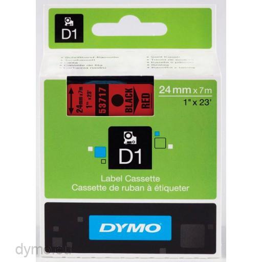 DYMO - CINTA DE TRANSFERENCIA TERMICA D1 53717. ETIQUETAS ESTÁNDAR NEGRO SOBRE ROJO DE 24MMX7M. POLIESTER AUTOADHESIVA. ROTULADORA LABELMANAGER (Ref.S0720970)