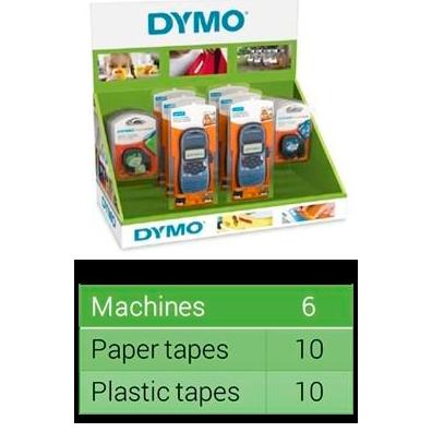 DYMO - ETIQUETADORA - ROTULADORA ELECTRÓNICA LETRATAG LT-100H (6 UD.) + (10 UD.) CINTA 91201, NEGRO SOBRE BLANCO, DE 12MMX4M, DE PLÁSTICO (S0721610) + (10 UD.) CINTA 91200 DE PAPEL, NEGRO SOBRE BLANCO D (Ref.2145831)