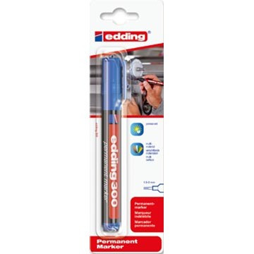 EDDING - BLISTER MARCADOR PERMANENTE CON PUNTA REDONDA. COLOR: AZUL. (Ref.E-300/1-03)