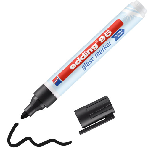 EDDING - MARCADOR DE PUNTA REDONDA PARA CRISTAL GROSOR DE TRAZO: 1,5 - 3 MM COLOR: 01. (Ref.95-01)