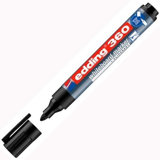 EDDING - MARCADOR PARA PIZARRA BLANCA 360 RECARGABLE NEGRO (Ref.360-01)