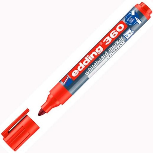 EDDING - MARCADOR PARA PIZARRA BLANCA 360 RECARGABLE ROJO (Ref.360-02)
