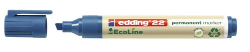 EDDING - MARCADOR PERMANENTE 22 ECOLINE BISELADO AZUL (Ref.22003)
