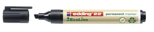 EDDING - MARCADOR PERMANENTE 22 ECOLINE BISELADO NEGRO (Ref.22001)